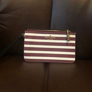 Kate Spade striped wristlet